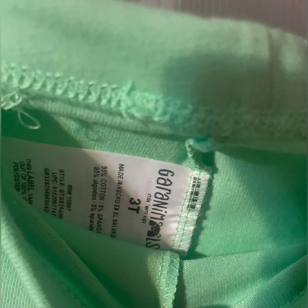 🔴 3/$12‎ Garanimals Toddler Girl’s Green Leggings! NWT! Size 3T! - Picture 3 of 4